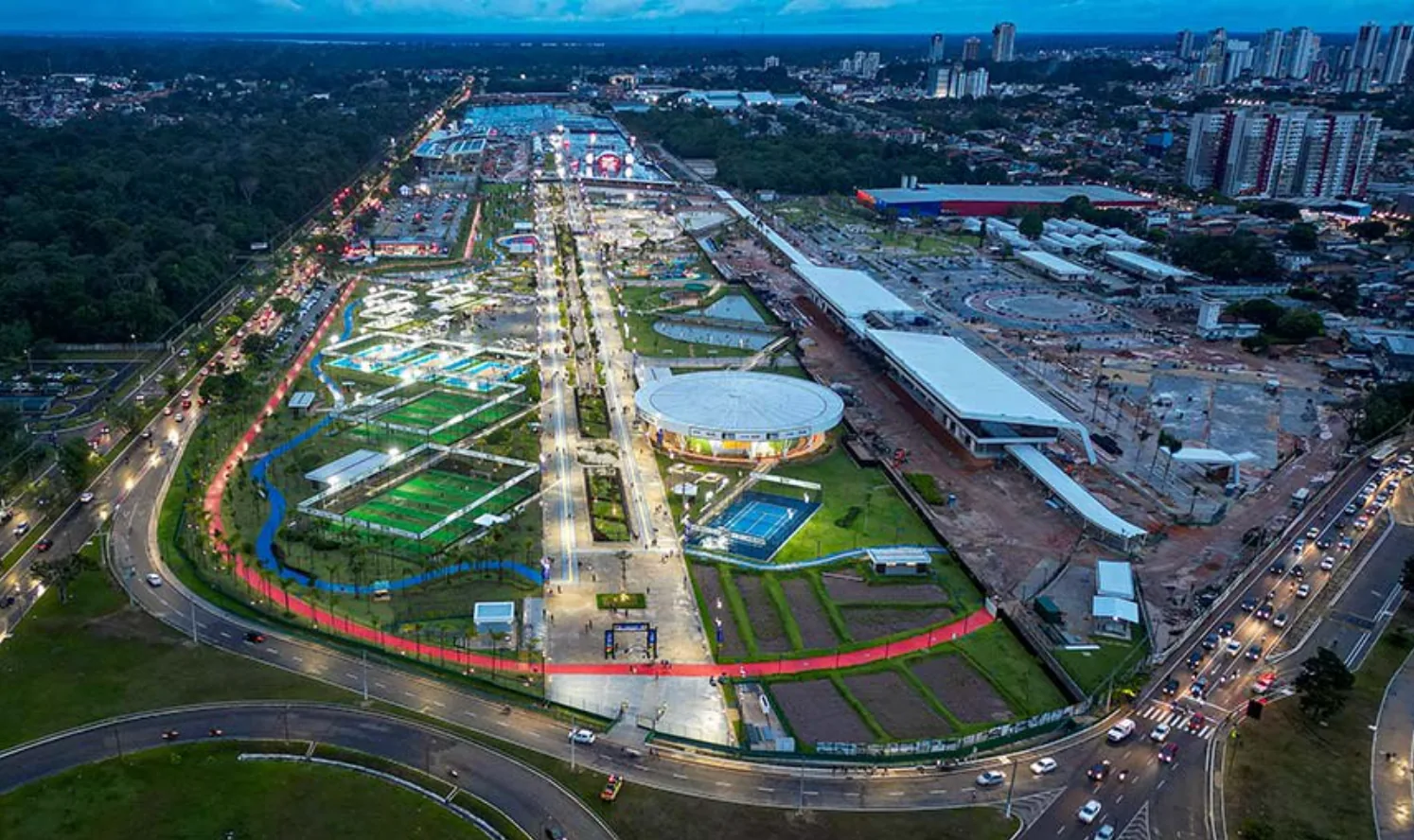 Vista aérea del Parque da Cidade, una de las áreas transformadas para la COP30 en Belém